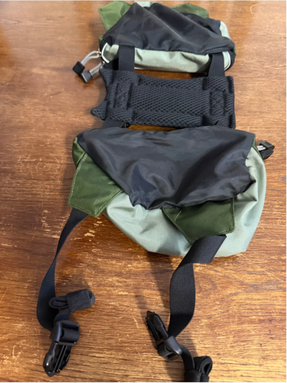 OllyDog Dog Saddle Bag S Backpack Hiking Pack Harness Green Reflective Adjustabl